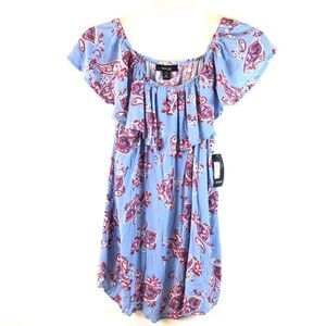 Style & Co Top Sail On Ruffle Summer Blouse In Paisley Spectacle 1X